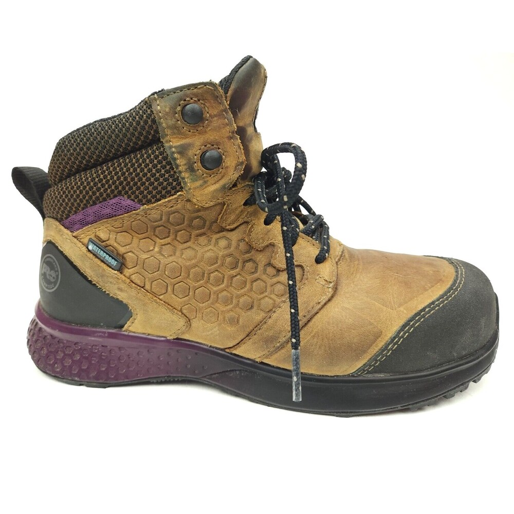 Timberland Pro Womens Reaxion A219B Brown Waterproof Composite Toe Work Boot 7